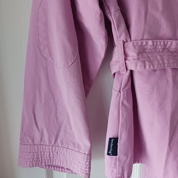 London Fog  Barbie Pink Jacket Girls Size Large (12-14) Belt, Elbow Pads, Lined - Picture 5 of 13